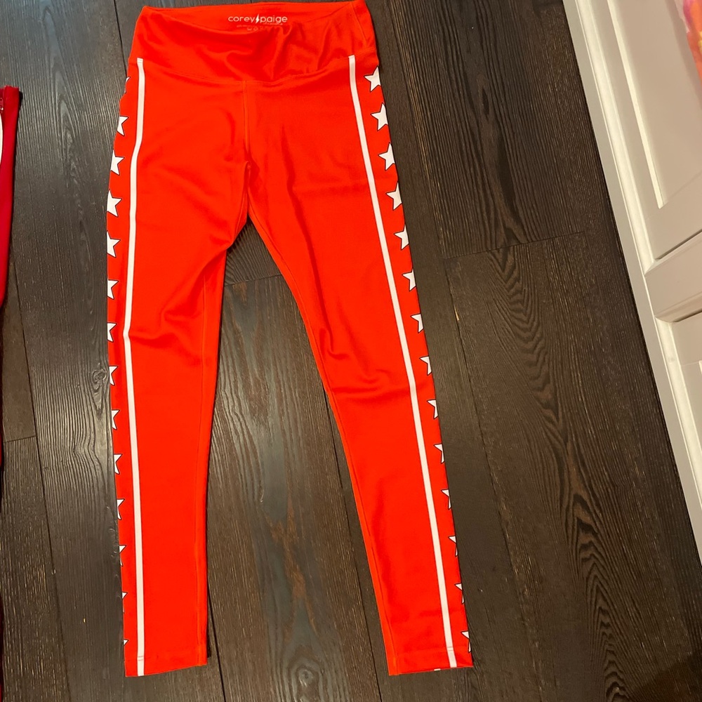 corey paige red star leggings